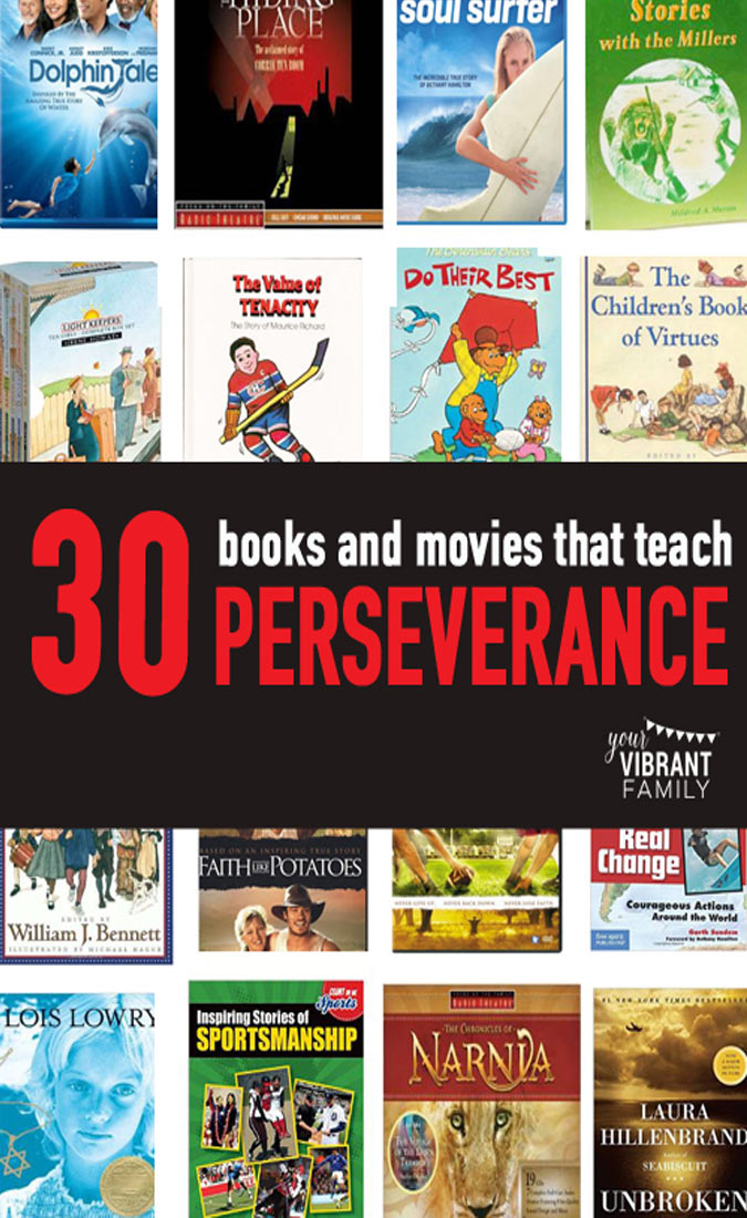 Looking for great books and movies to share with your family? We all want to teach our kids about how to persevere through hard times, and these inspirational stories are perfect examples of people who faced triumphed through trials. You'll love this book and movie list! 